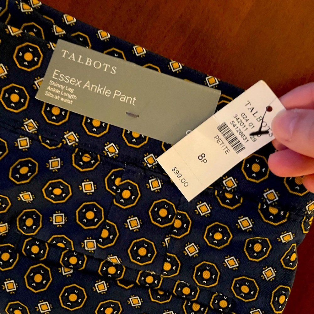 Talbots navy/orange dress pant